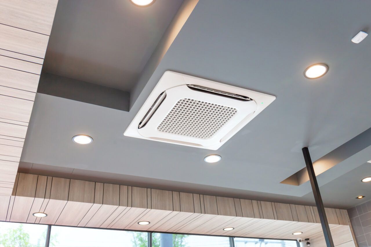 White Ceiling-mounted Air Conditioning Unit — Hinterland Air Conditioning Sunshine Coast in Maleny, QLD