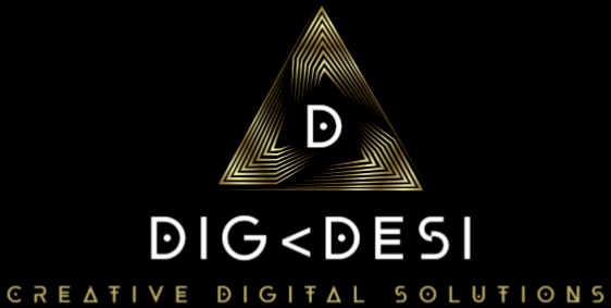 A logo for Dig Desi creative digital solutions