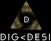 A logo for Dig Desi creative digital solutions