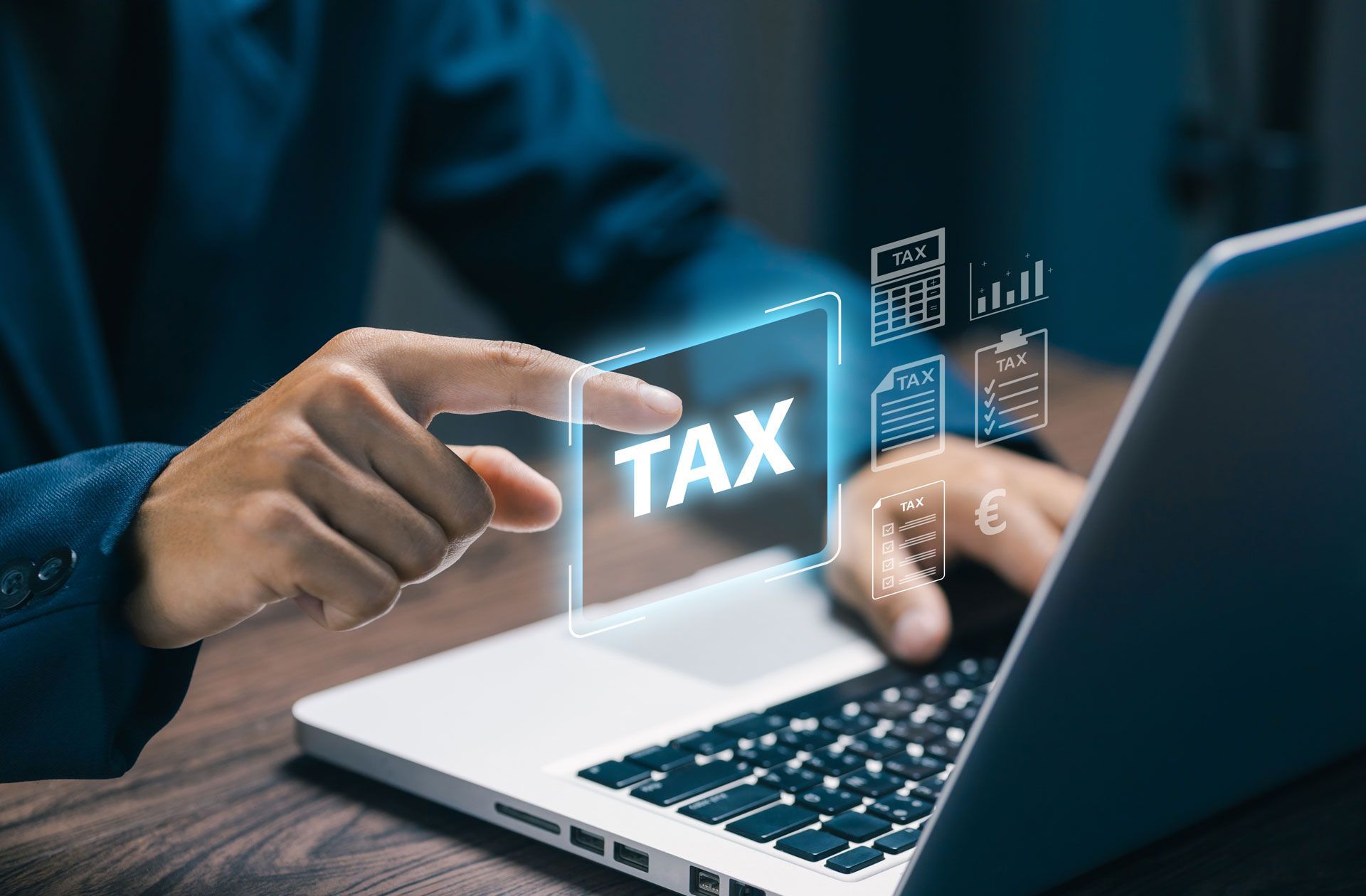 Person pointing at a 