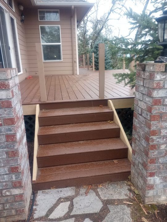 Home Wooden Deck With Stairs — Roseburg, OR — K & R Construction and Framing, Inc.