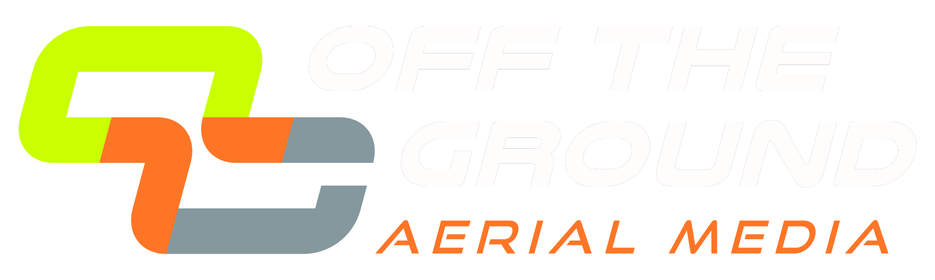 A colorful logo for aerial media with a white background