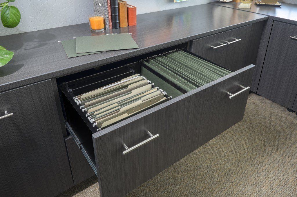 Custom home office cabinet drawers