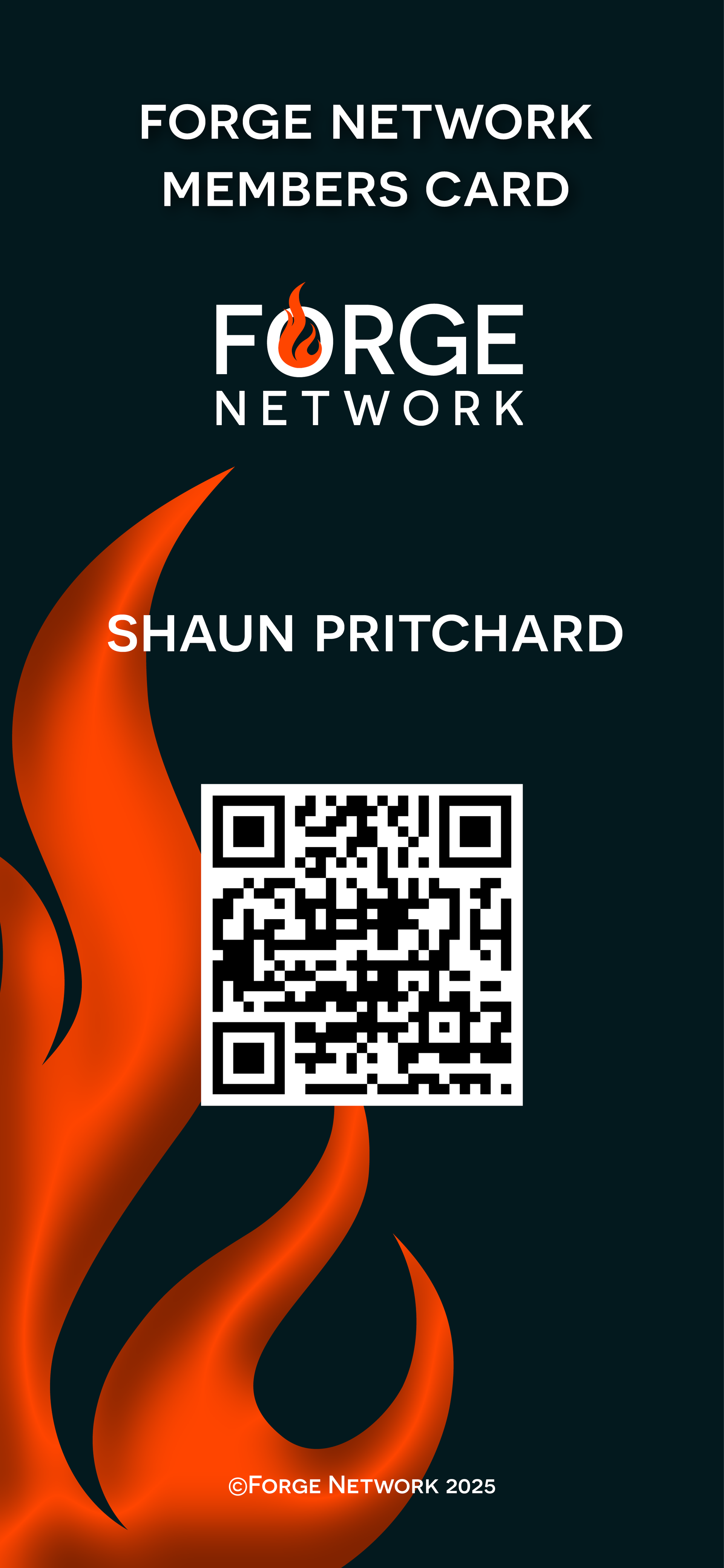 Forge Network members card with name 