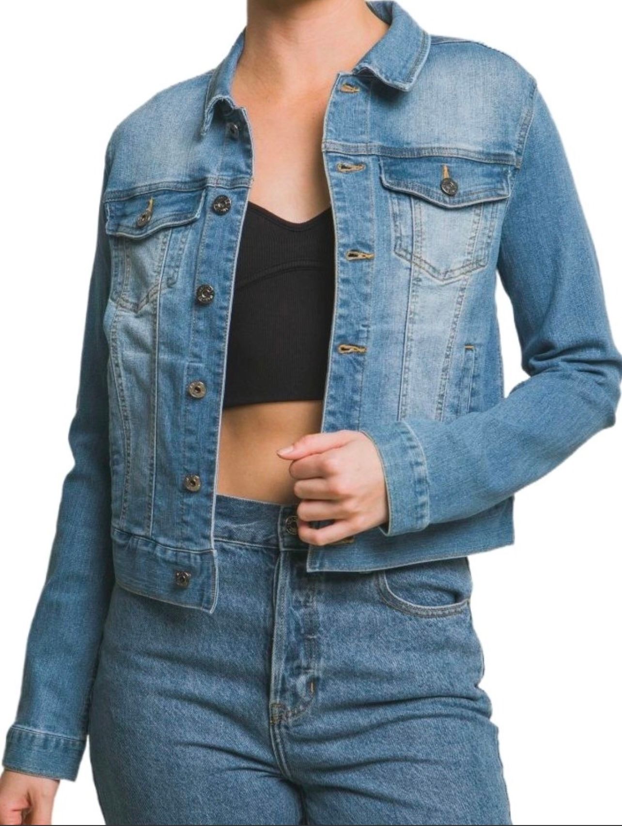 Distressed denim jacket