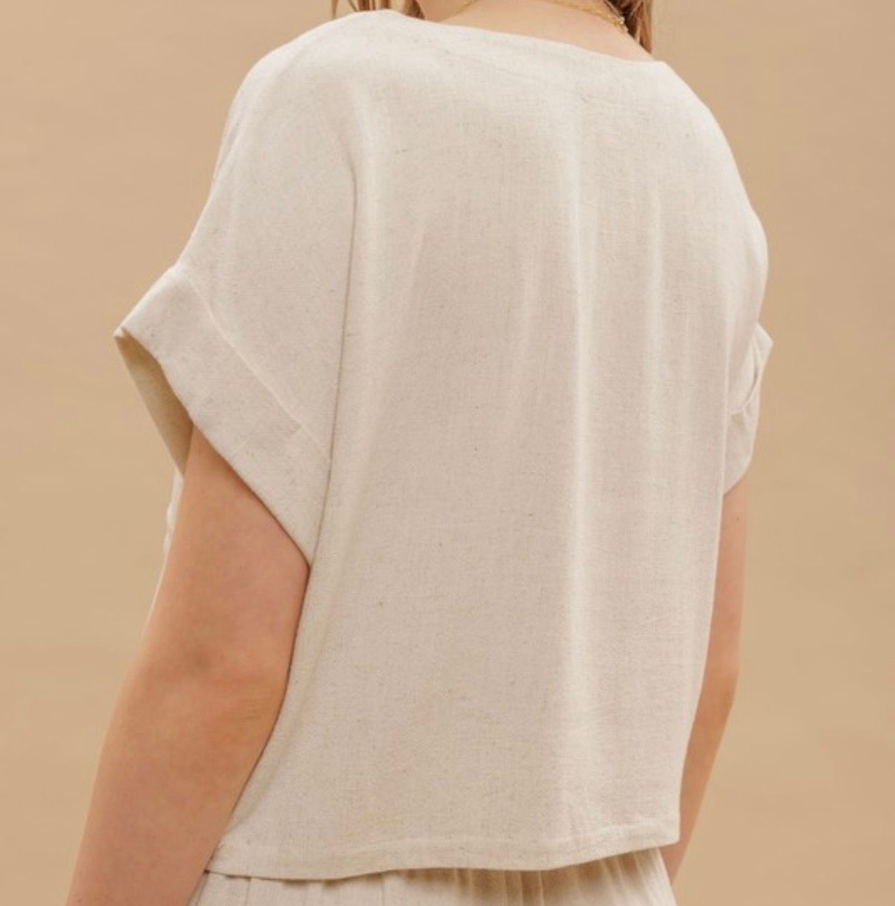 Linen blend top