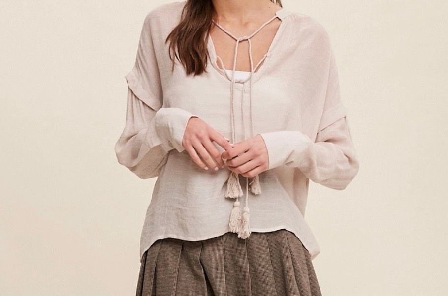 Tassel tie Boho top