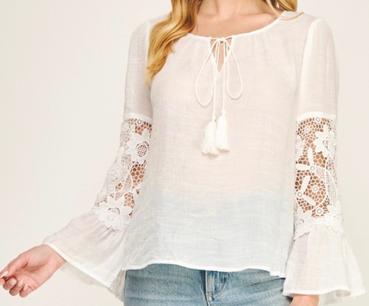 Lace gauze top