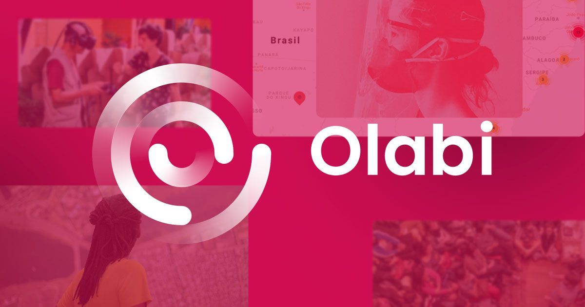 Um fundo rosa com a palavra olabi nele