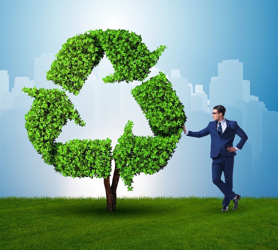 rappresentazione servizi ecologici per il riciclo di rifiuti