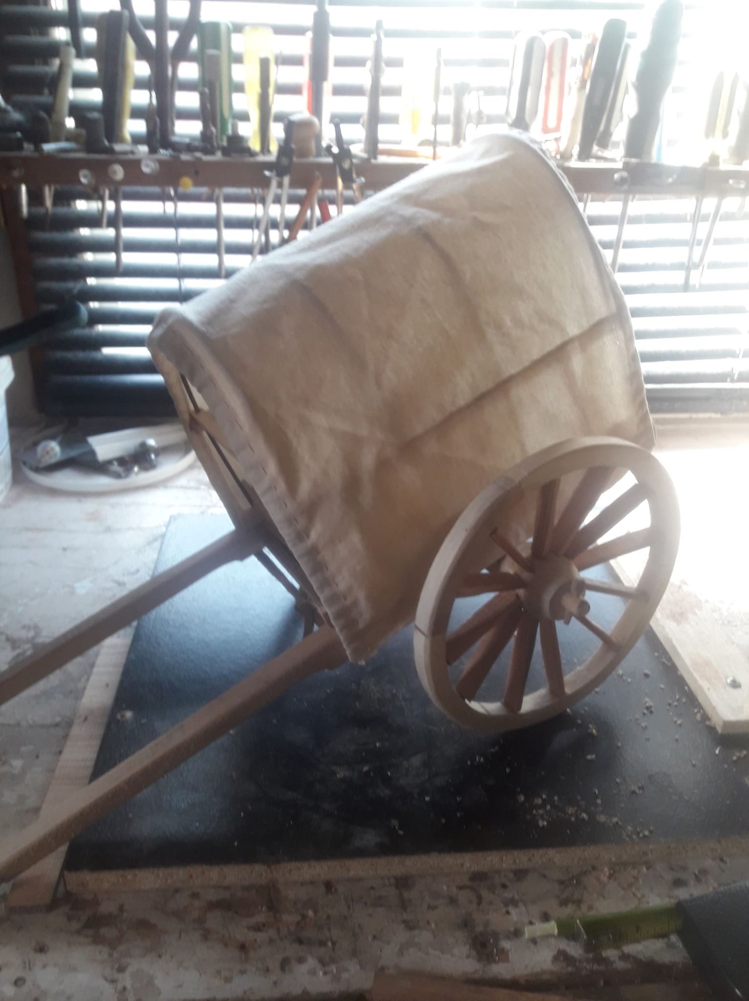 Covered Red river cart Replica