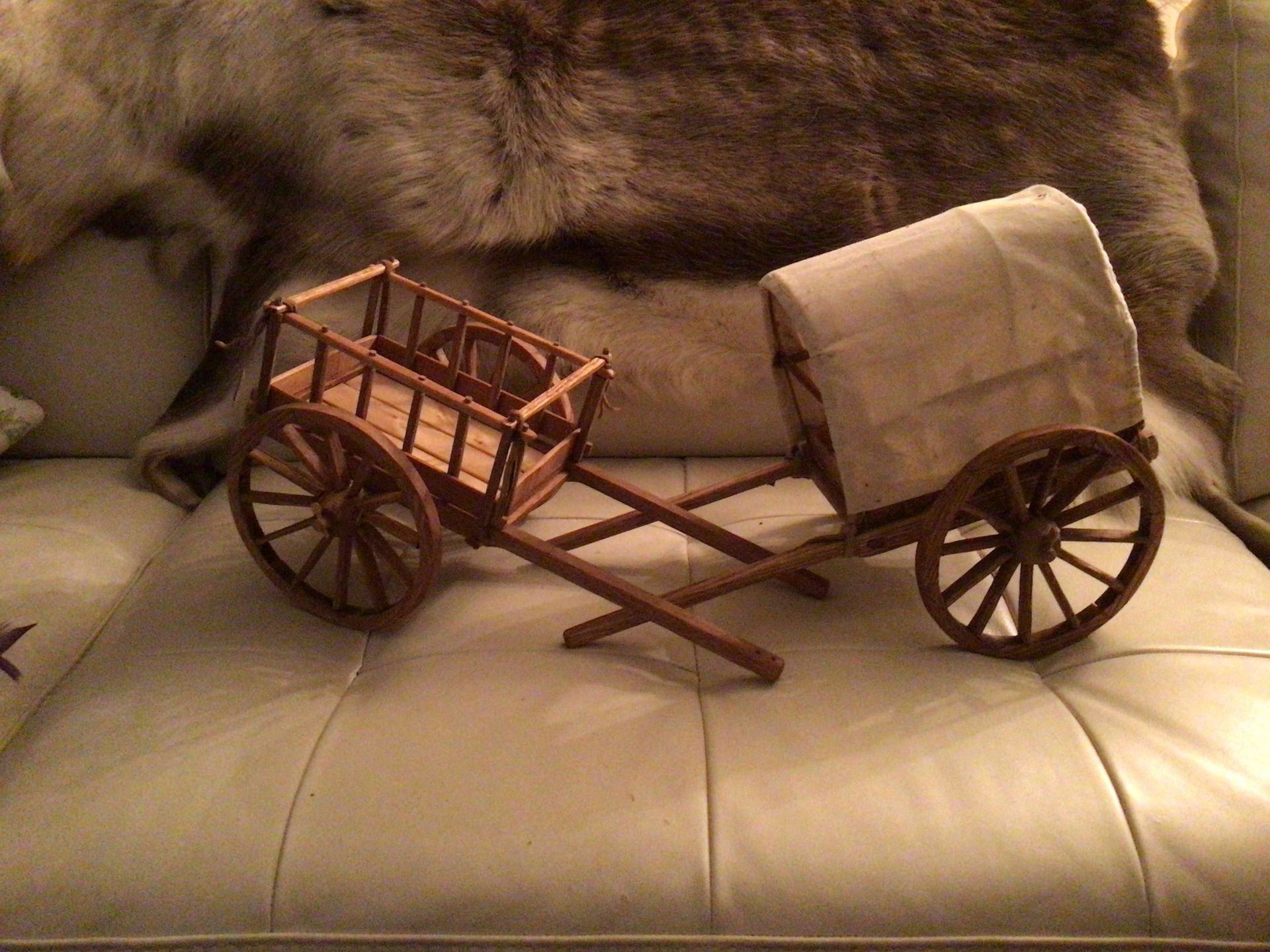 Covered and Uncovered Red River Carts