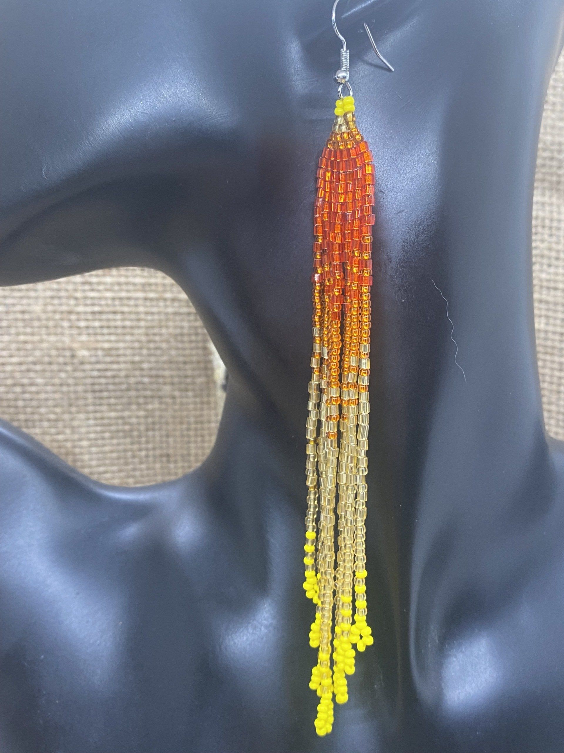 Fire Ombre beaded earrings