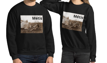 Hand crafted unisex Metis crewneck sweater.