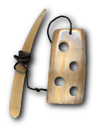A secondary cersion of the ring and stick game made with bone