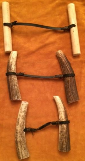 Indigenous game made with antler and leather