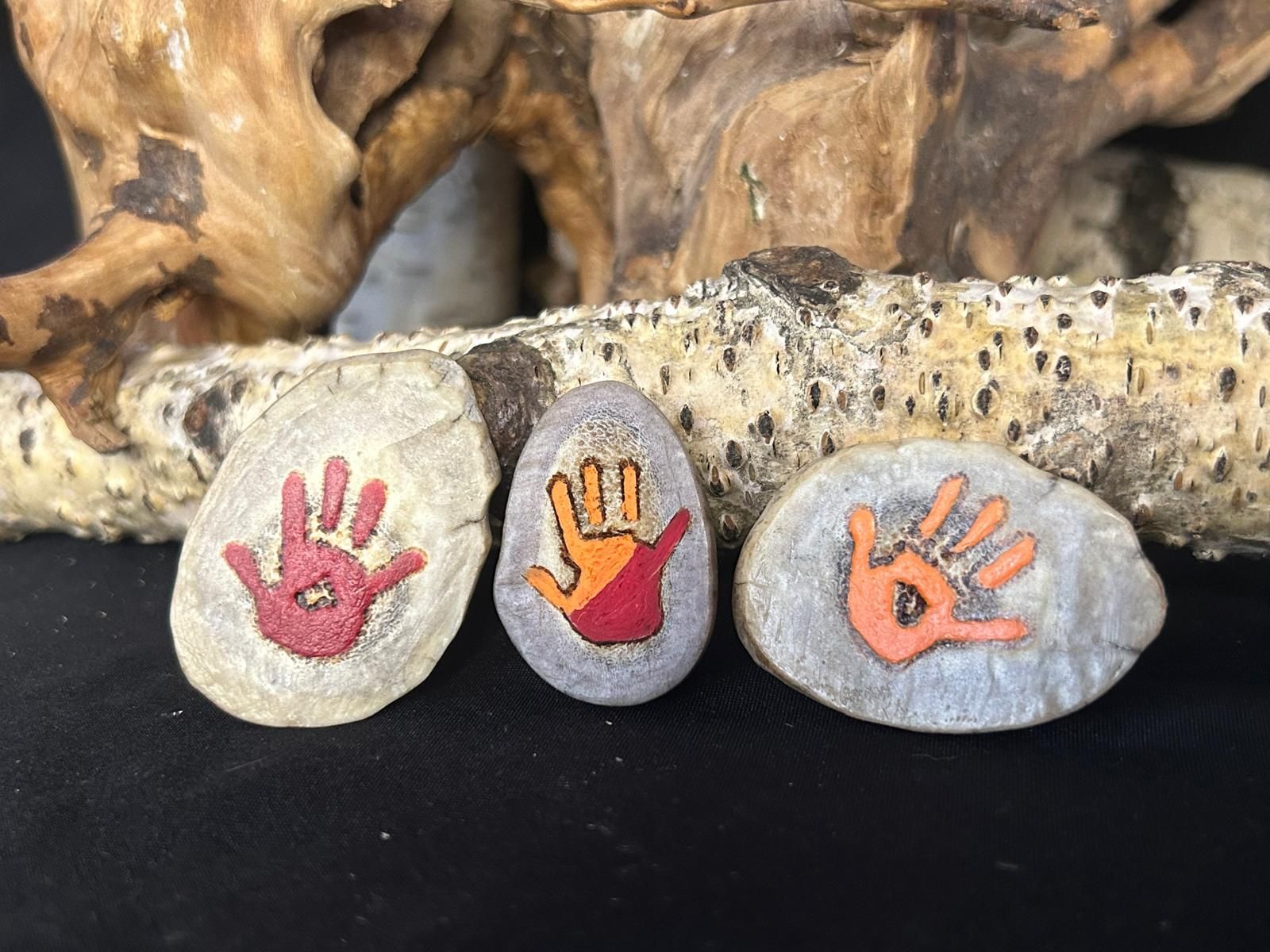 MMIW and ECM hand painted and burnt Antler pins