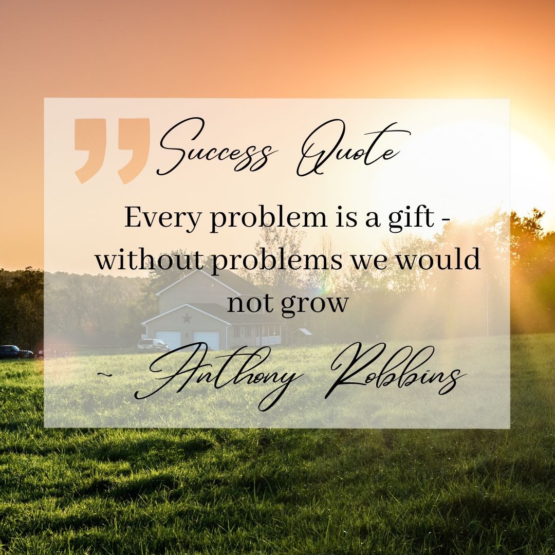 Success quote every problem is a gift - without problems we would not grow.