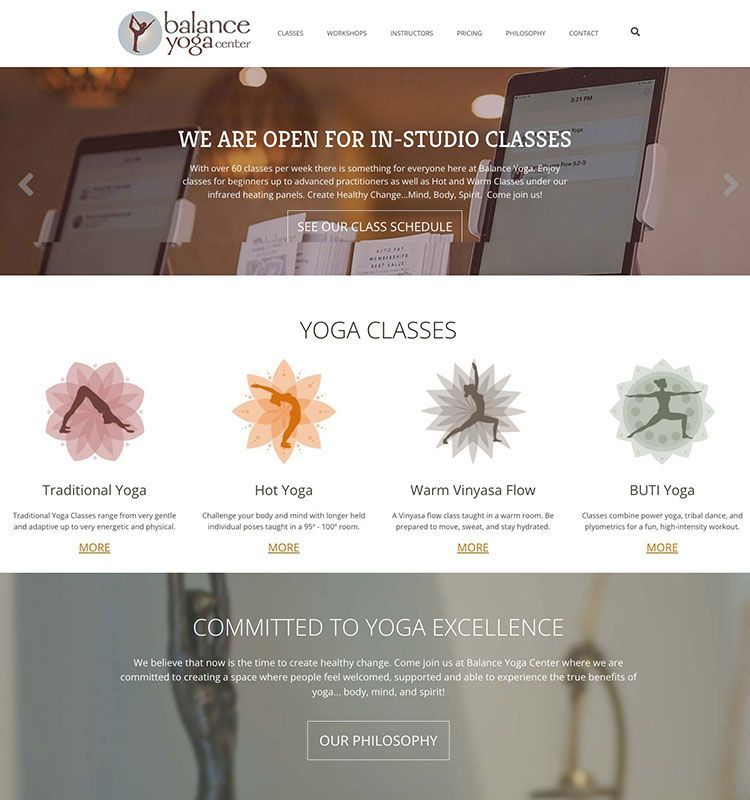 Balance Yoga Center Website