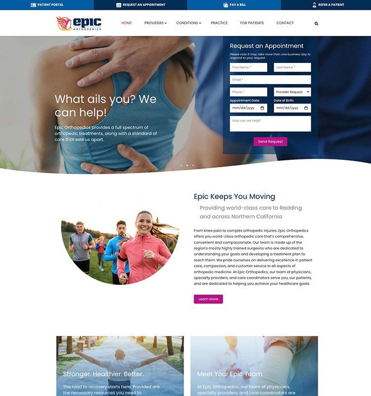 Epic Orthopedics Website