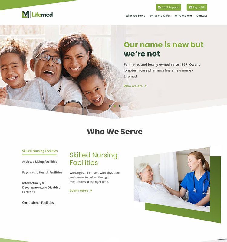 Lifemed Long-Term Care Pharmacy Website