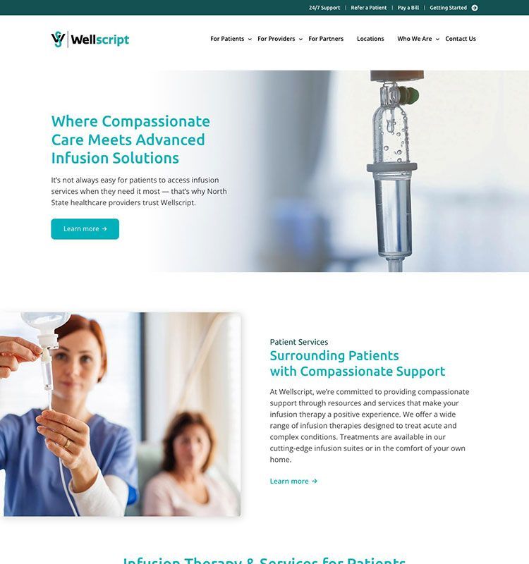 Wellscript Infusion Therapy Services Website