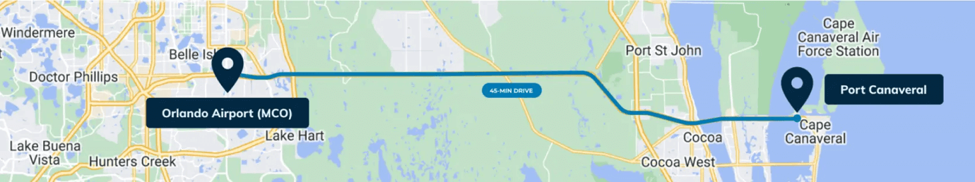 orlando mco airport to port canaveral 