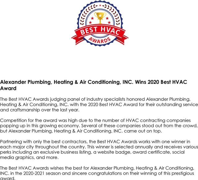Read Our Reviews - North Brunswick, NJ - Alexander Plumbing, Heating u0026 Air  Conditioning, Inc.