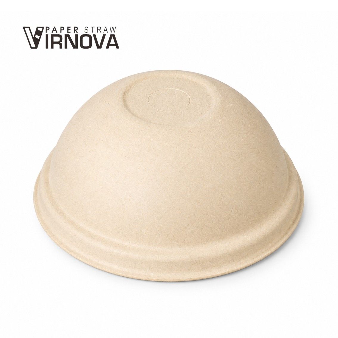 Virnova 竹好吸 90mm 原色竹纖維圓頂杯蓋商品圖,展示適合奶蓋、冰沙與需要較高杯蓋空間飲品使用的圓頂設計