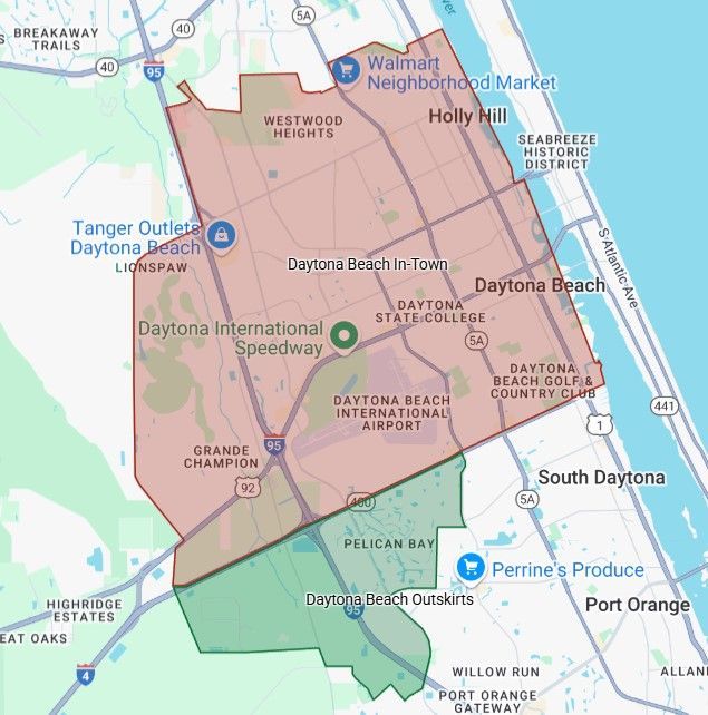 Map of Daytona Beach, Florida