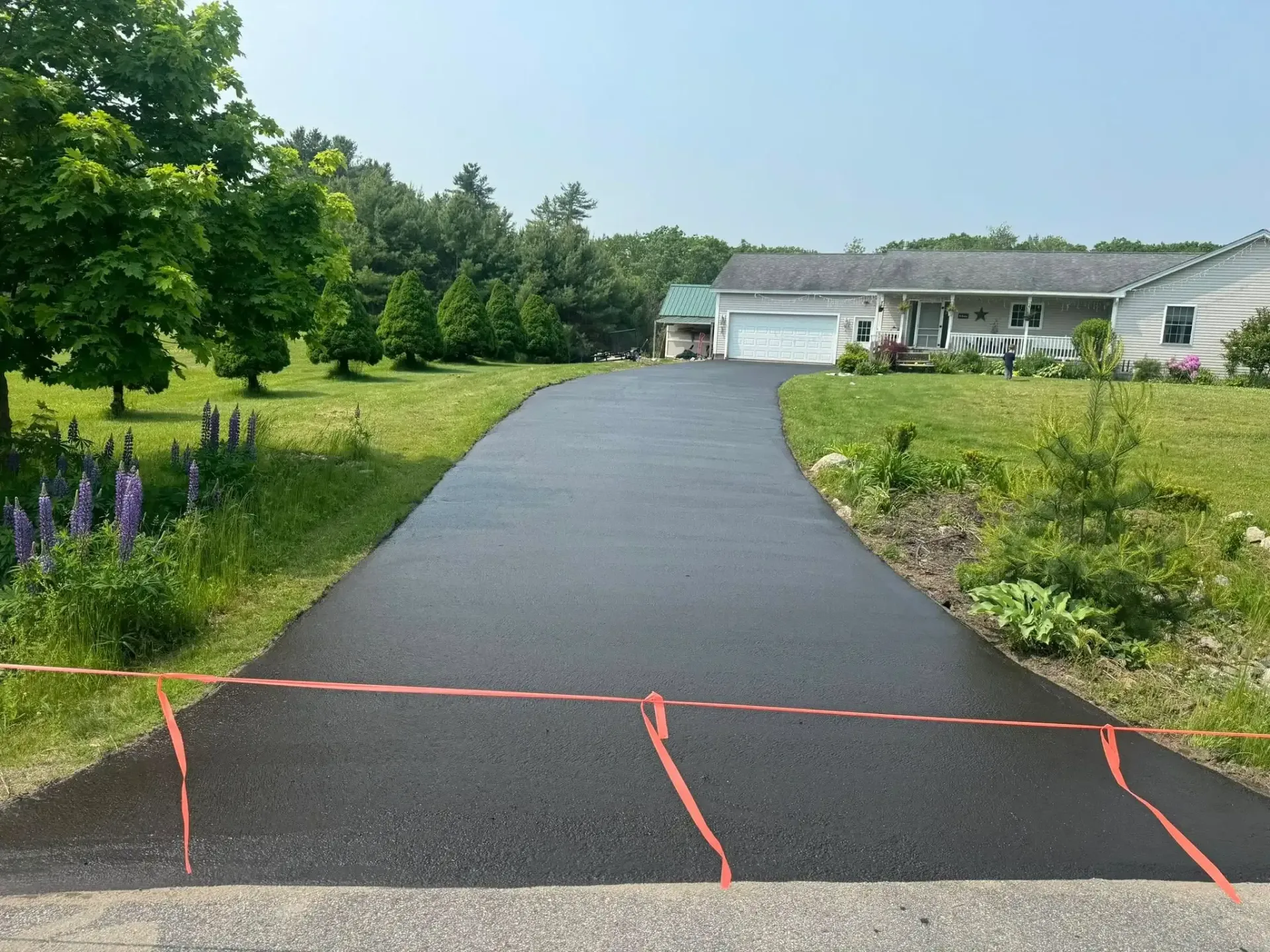 Long driveway sealcoating job