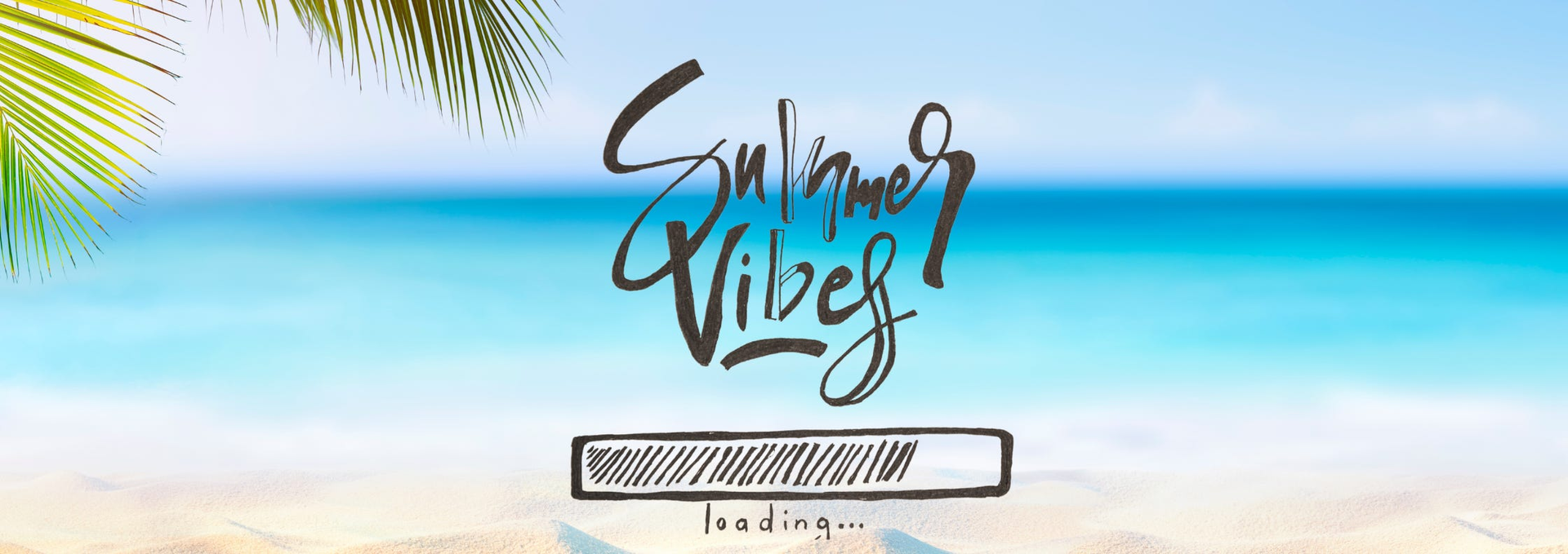 Image of a sandy beach with text 