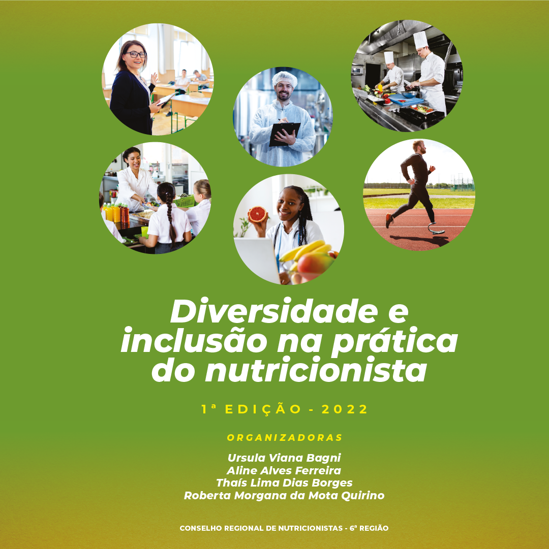 A book cover for diversidade e inclusao na prática do nutricionista