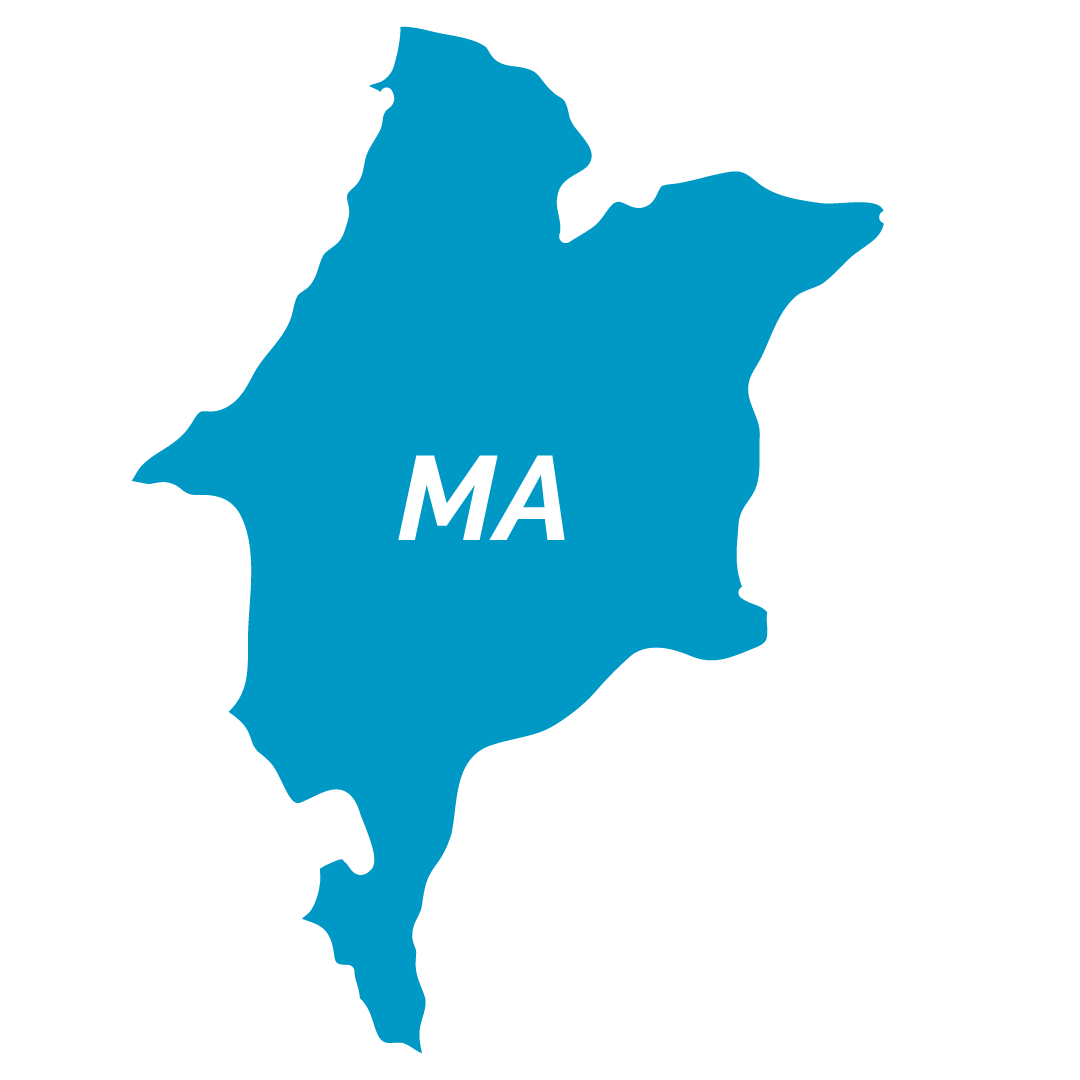 Um mapa azul com a palavra ma nele