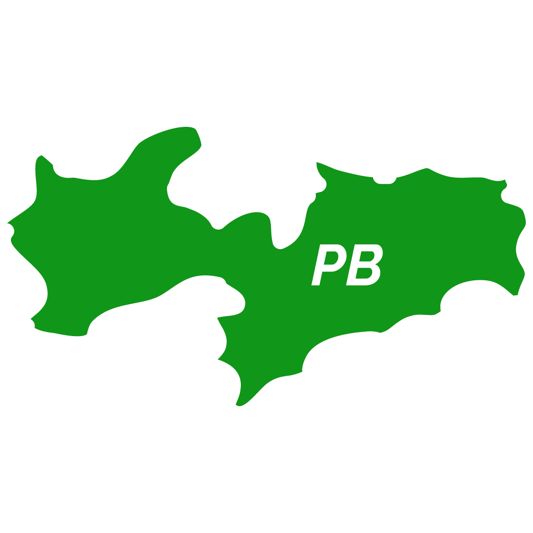 Um mapa verde com a palavra pb nele.
