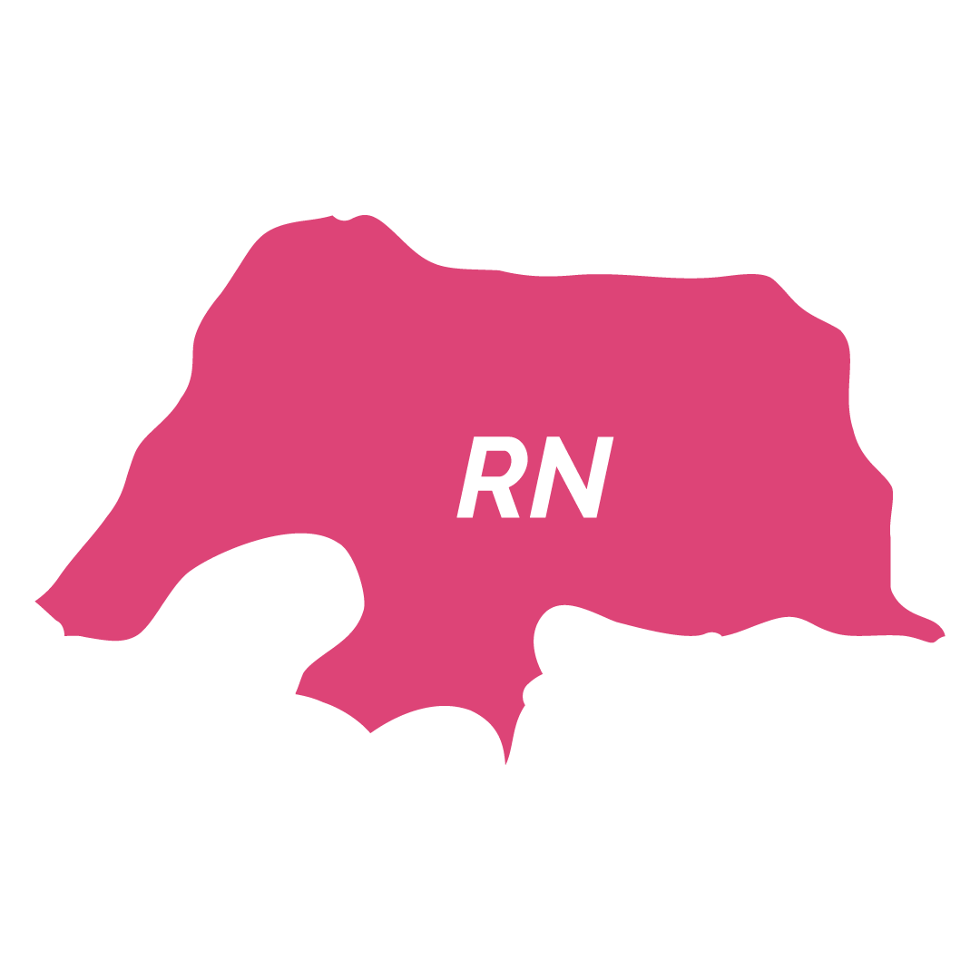 Um mapa rosa com a palavra rn nele