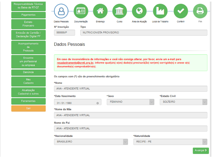 Uma captura de tela de uma página da web com uma marca de seleção verde.