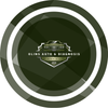 Logo for "Olins Auto & Diagnosis," featuring a car icon in a green, geometric shield, set against a circular background.
