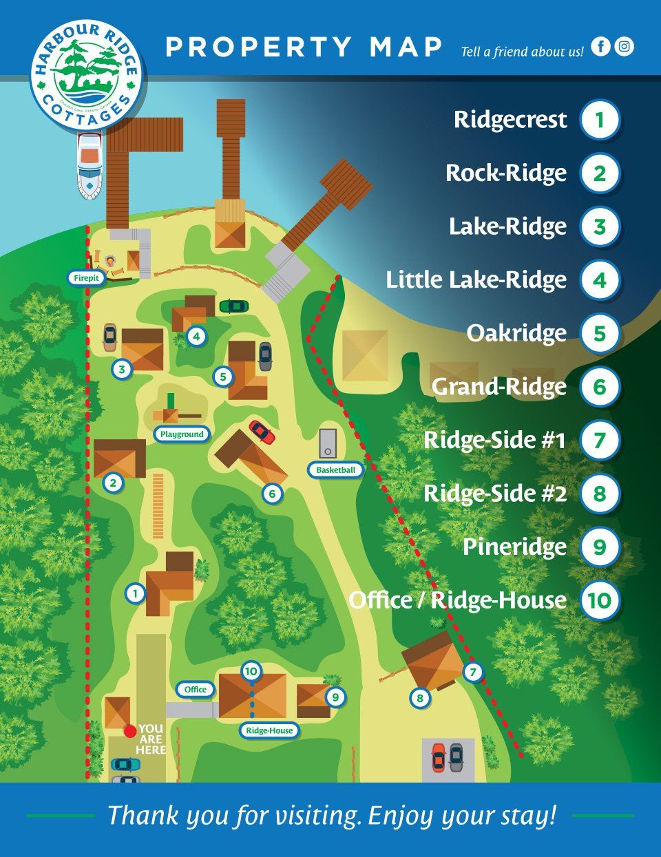 Harbour Ridge Cottages Property Map