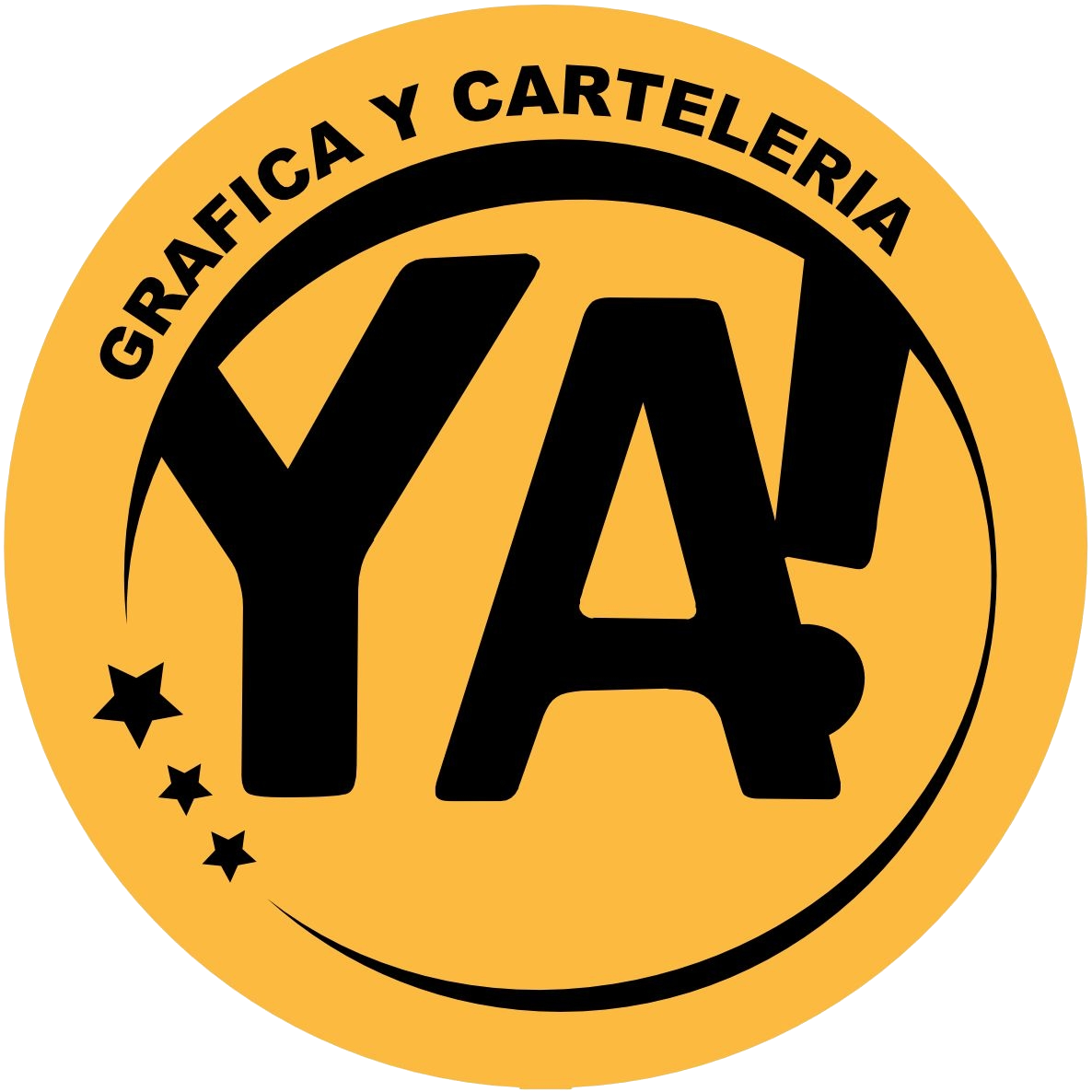 Logotipo de círculo amarillo, texto 