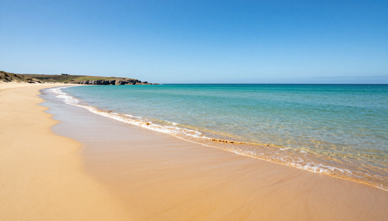 A stunning sun-drenched view of the British coastline during summer.