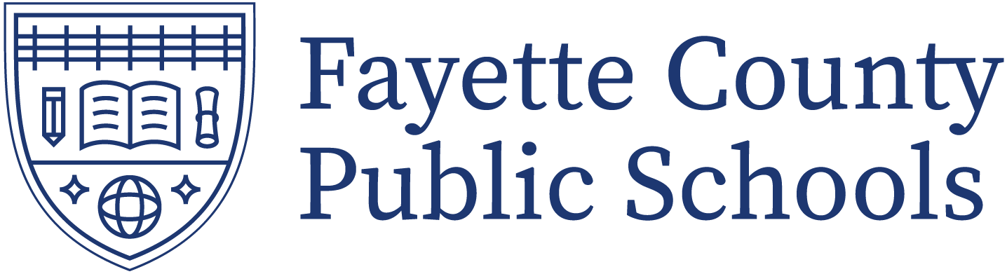 The logo for fayette county public schools has a shield on it