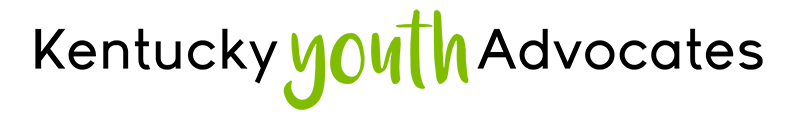 The kentucky youth advocates logo is green and black