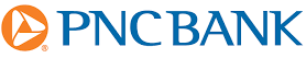 The pnc bank logo is blue and orange on a white background.