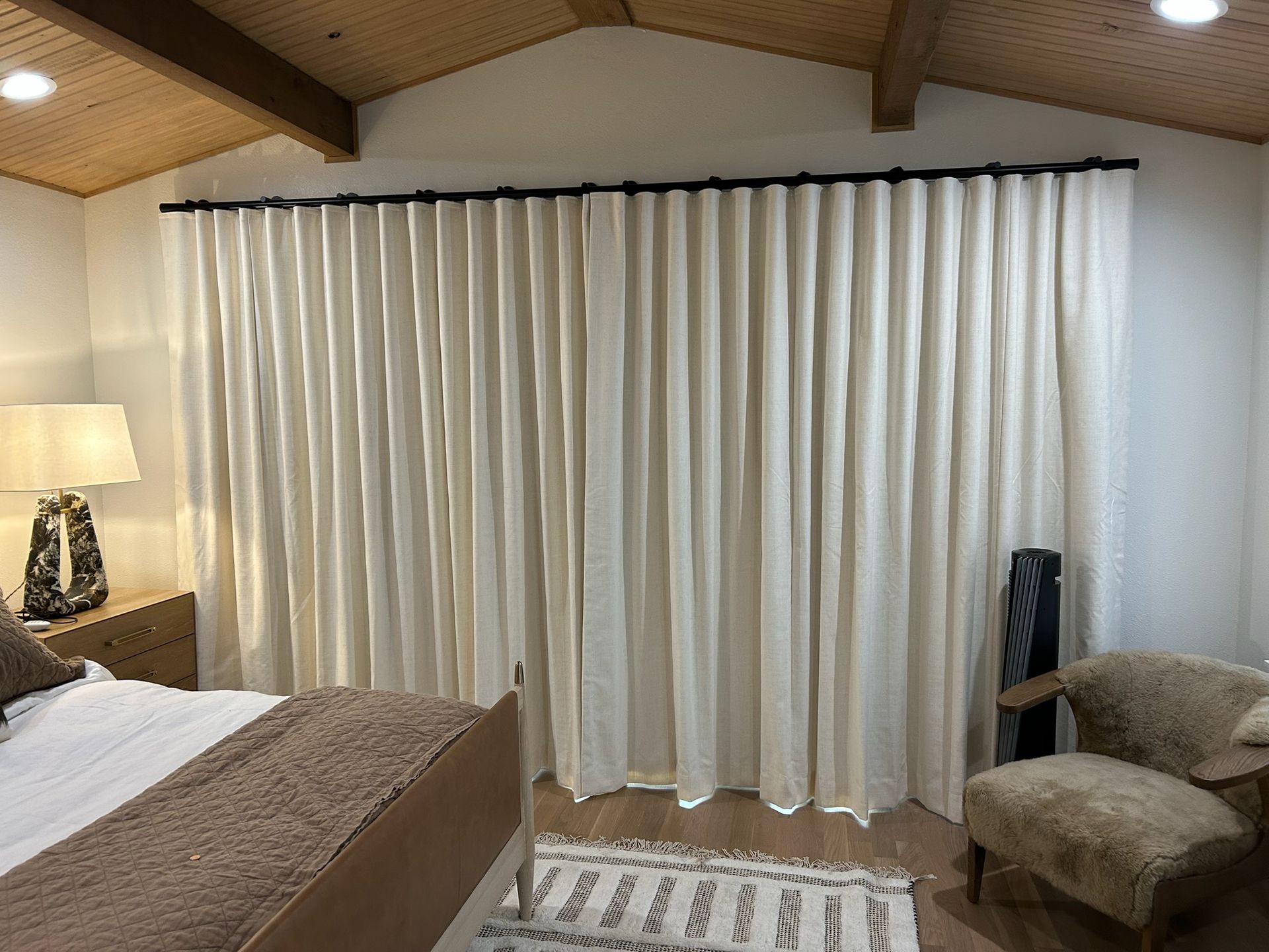 Custom drapery and curtains in a Texas living room