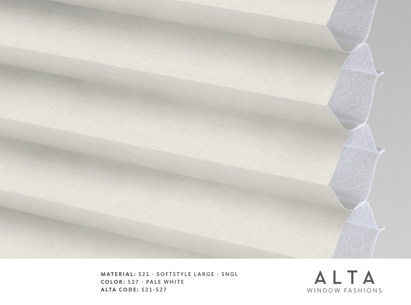 a close up of a white alta window fashions product Love is Blinds