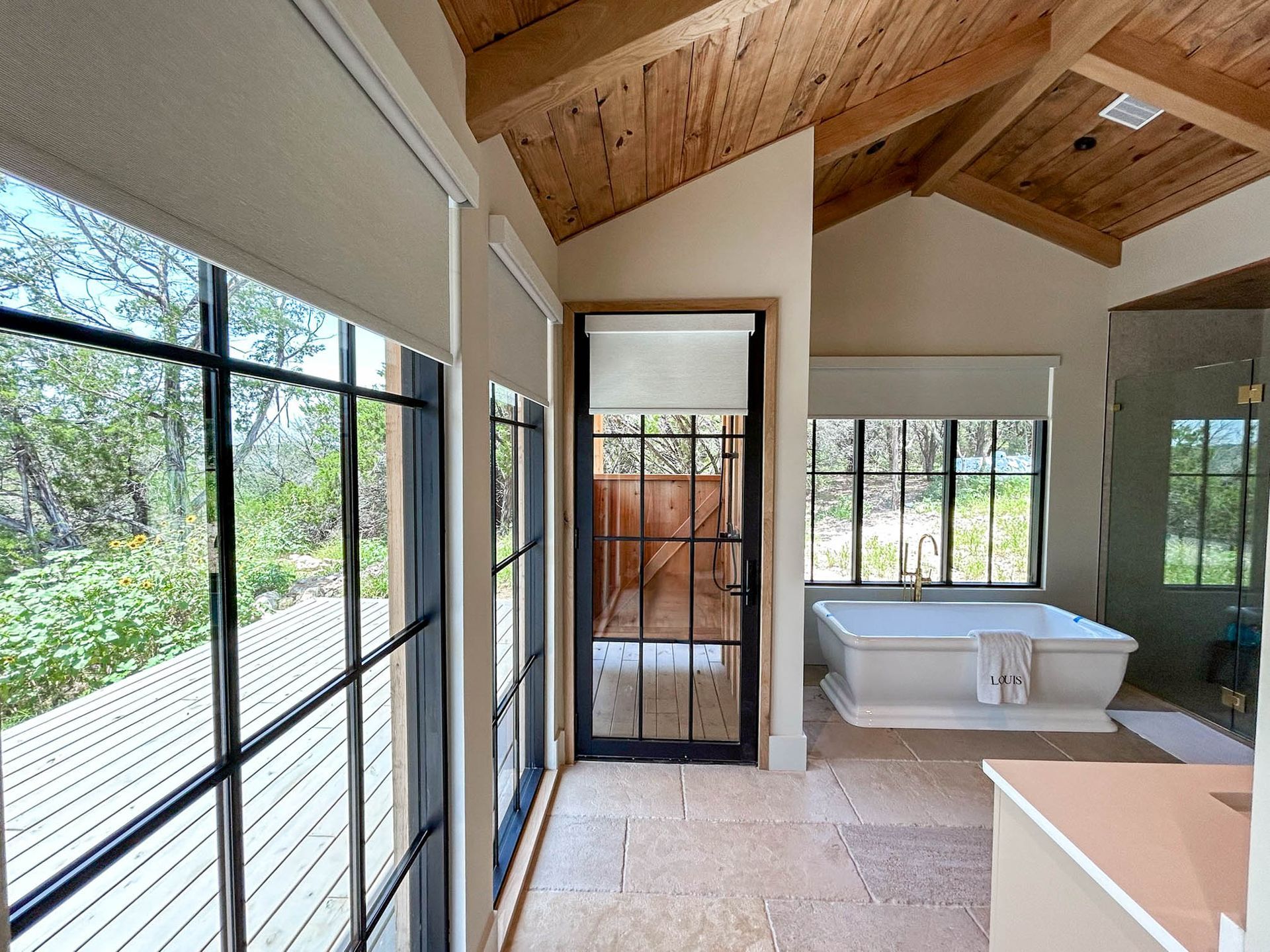 Modern roller shades in a Sherman home