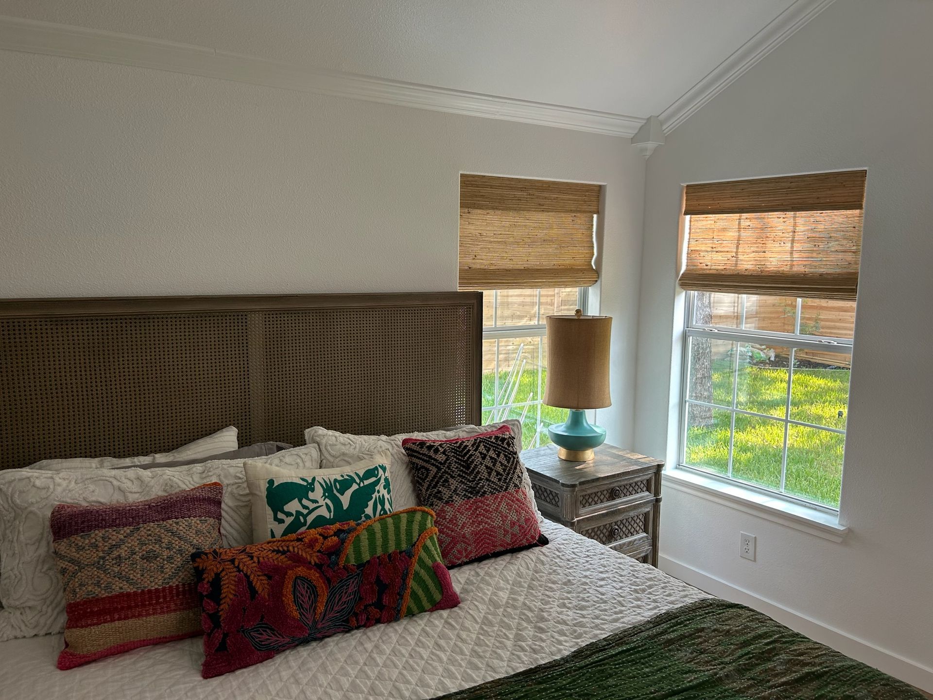 Woven wood shades in a Sherman kitchen