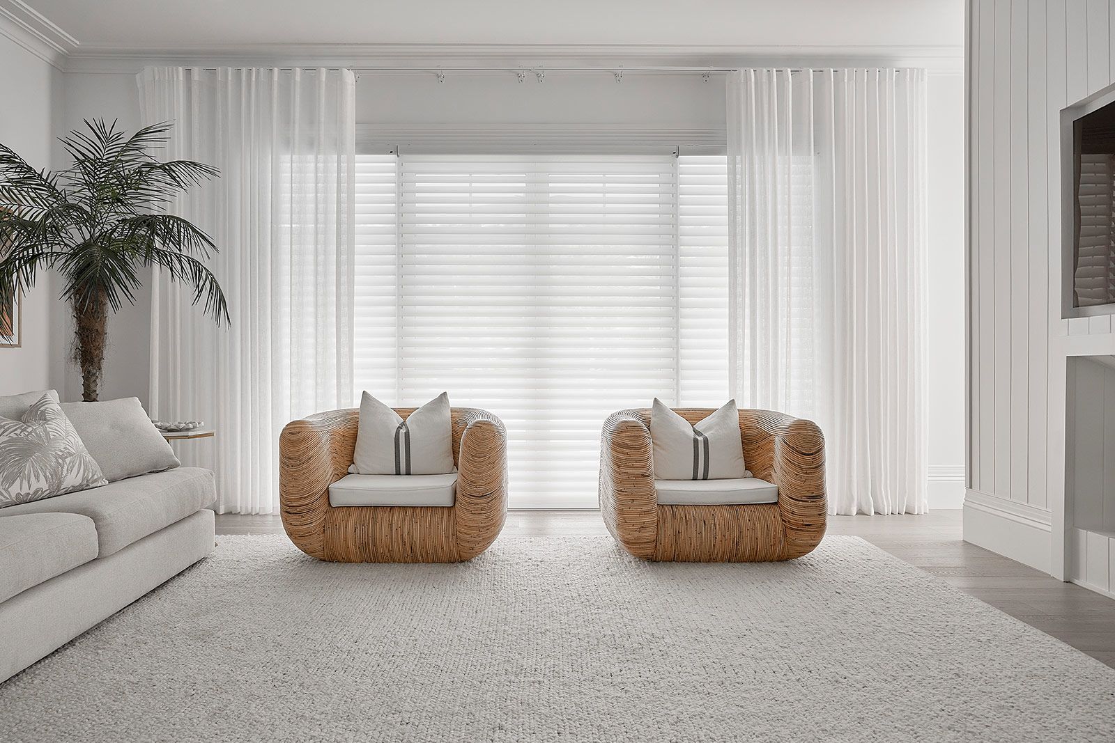 Layered Window Treatments for Space Illusion