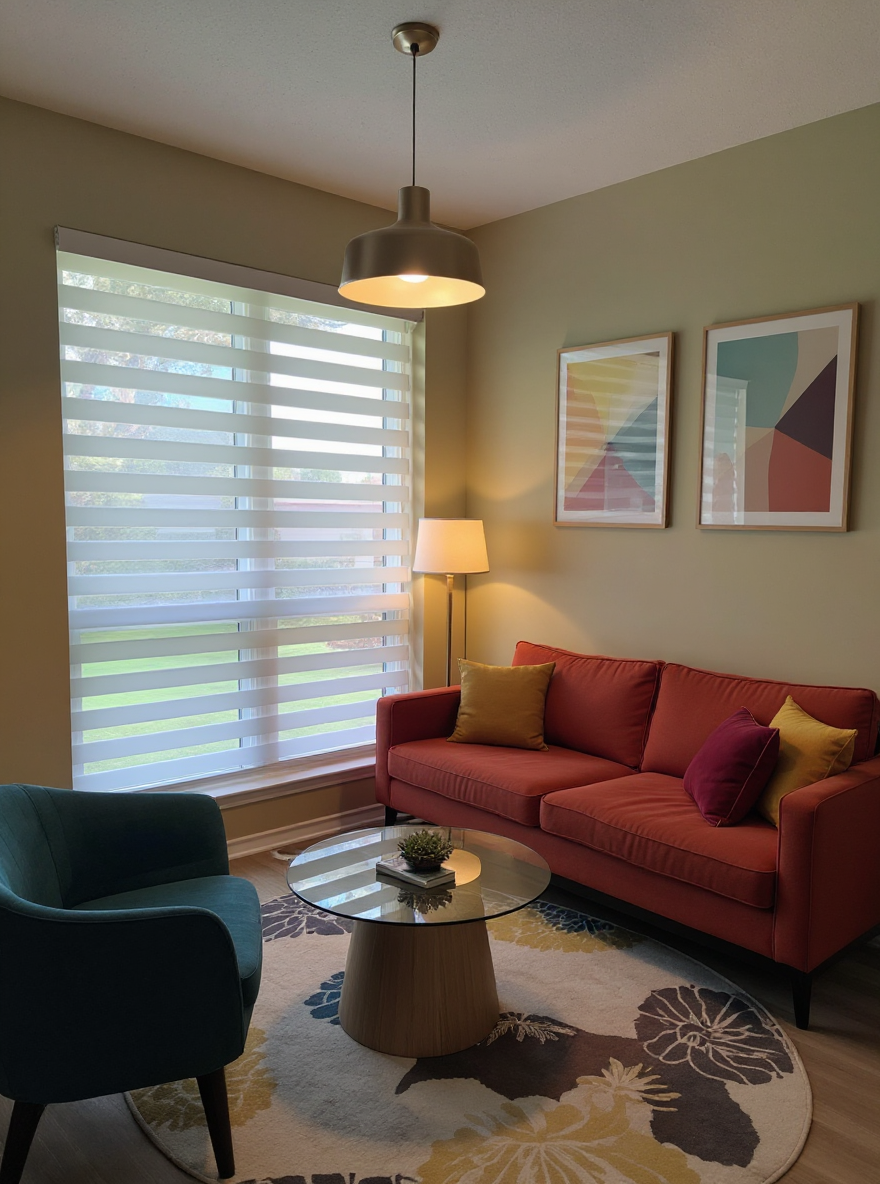 How do sheer shades offer both style and functionality for living rooms in 2025?
